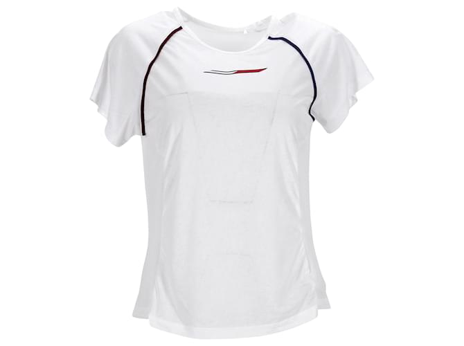 Tommy Hilfiger T-shirt dos en maille pour femme Polyester Blanc  ref.1253932