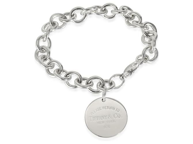 TIFFANY & CO. Return To Tiffany Round Tag Bracelet in  Sterling Silver Silvery Metallic Metal  ref.1253933