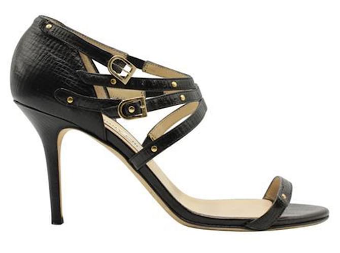 Jimmy Choo Black Textured Leather Sandals  ref.1253965