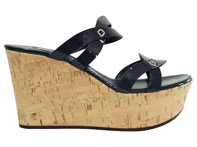 Casadei Wedges with Navy Blue Straps Leather  ref.1254012