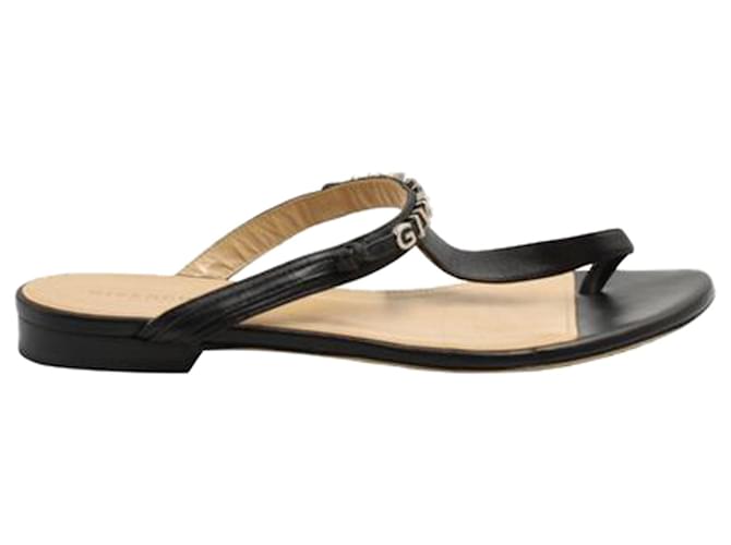 Givenchy Black Elba Thong Sandals Leather  ref.1254073