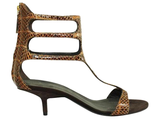 Gianvito Rossi Snakeskin Sandals with Low Heel Leather  ref.1254081