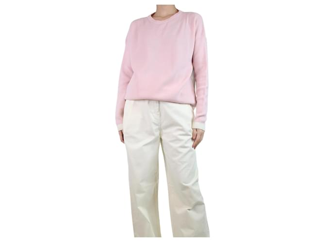 Autre Marque Pink two-tone wool jumper - size S  ref.1254101
