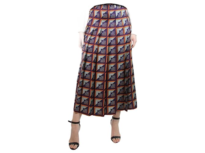 Gucci Purple geometric pleated skirt - size UK 8 Silk  ref.1254102