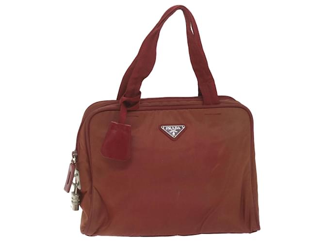 PRADA Hand Bag Nylon Red Auth ac2453  ref.1254184