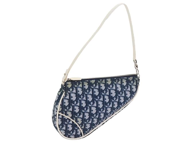 Christian Dior Trotter Canvas Saddle Accessory Pouch Navy Auth bs10979 Navy blue  ref.1254201