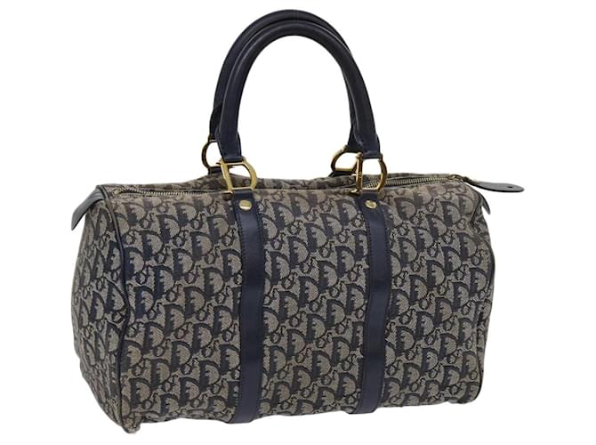 Christian Dior Trotter Canvas Hand Bag Navy Auth 63255 Navy blue Cloth  ref.1254205
