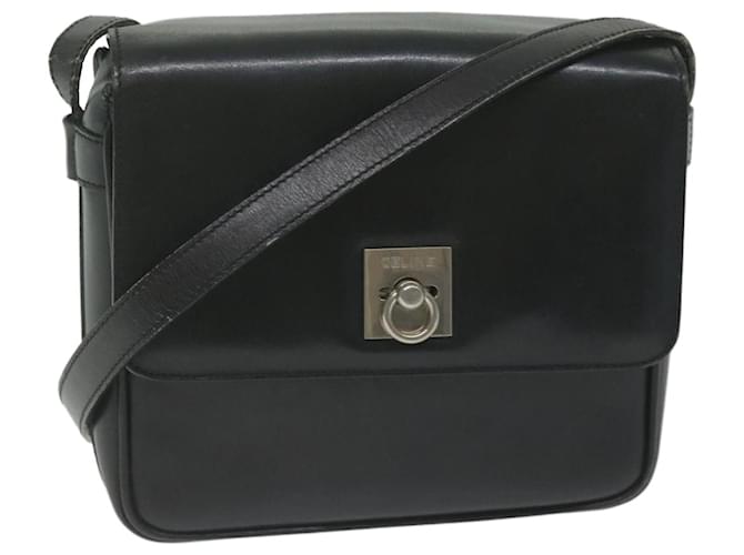 Céline CELINE Shoulder Bag Leather Black Auth ar11207  ref.1254240