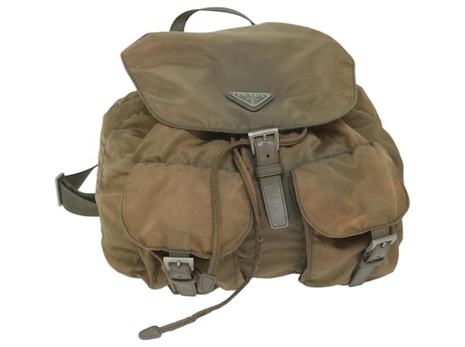 PRADA Backpack Nylon Khaki Auth bs11160  ref.1254267