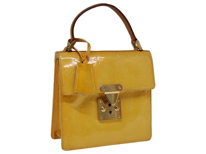 LOUIS VUITTON Monogram Vernis Spring Street Bag Lime Yellow M91068 Auth ep3239 Patent leather  ref.1254302