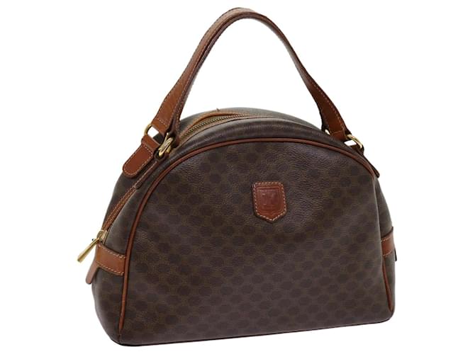 Céline CELINE Macadam Canvas Hand Bag PVC Leather Brown Auth 63440  ref.1254306