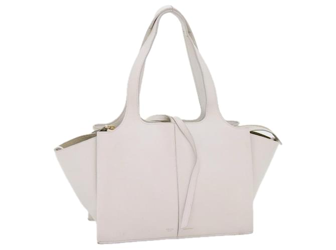 Céline CELINE Shoulder Bag Leather White Auth bs11408  ref.1254349