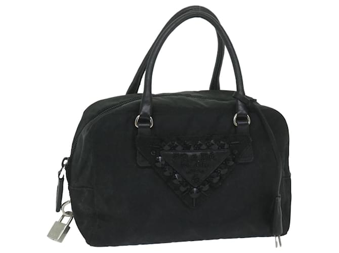 PRADA Hand Bag Nylon Black Auth 63754  ref.1254367