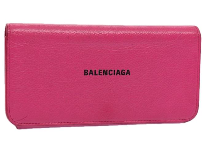 BALENCIAGA Long Wallet Leather Pink 594289 Auth ep2776  ref.1254408