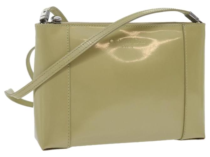 Christian Dior Shoulder Bag Patent leather Beige Auth bs10786  ref.1254443