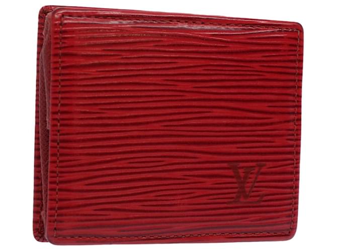 LOUIS VUITTON Epi Porte Monnaie Boite Coin Purse Red M63697 LV Auth 62562 Leather  ref.1254458