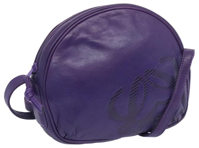 LOEWE Anagram Shoulder Bag Leather Purple Auth yk10703  ref.1254477