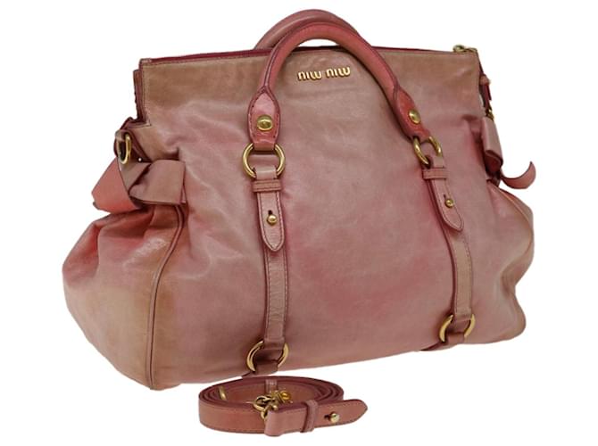 Miu Miu Hand Bag Leather 2way Pink Auth 66293  ref.1254495