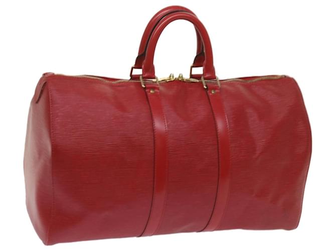 Louis Vuitton Epi Keepall 45 Boston Bag Red M42977 LV Auth ep3211 Leather  ref.1254516