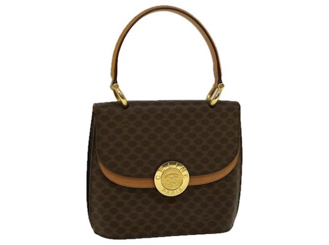 Céline CELINE Macadam Canvas Hand Bag PVC Leather Brown Auth 58408  ref.1254564