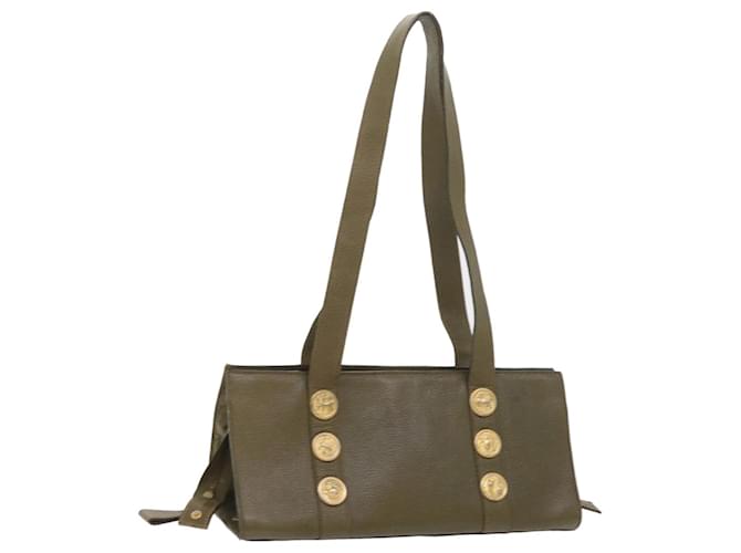 FENDI Shoulder Bag Leather Khaki Auth bs9818  ref.1254611