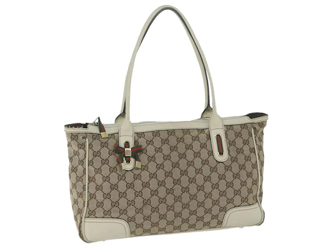 GUCCI GG Canvas Web Sherry Line Tote Bag Beige Rouge Vert 177052 auth 64768  ref.1254650