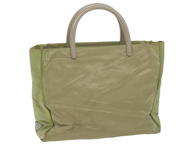 PRADA Hand Bag Nylon Beige Auth 62358  ref.1254670