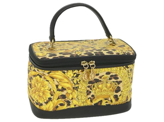 Gianni Versace Vanity Cosmetic Pouch Coated Canvas Yellow Auth bs9911 Cloth  ref.1254691