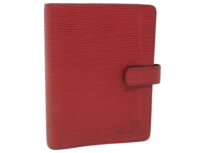 LOUIS VUITTON Epi Agenda MM Day Planner Cover Red R20047 LV Auth ki3720 Leather  ref.1254699