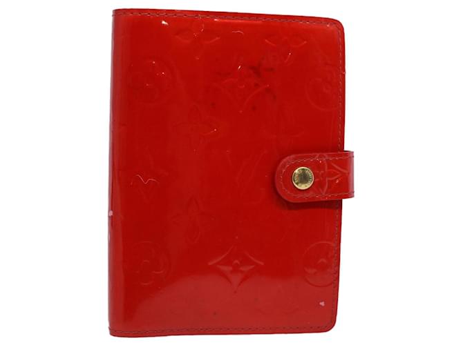 LOUIS VUITTON Monogram Vernis Agenda PM Day Planner Cover Red R21016 Auth ki3719 Patent leather  ref.1254701