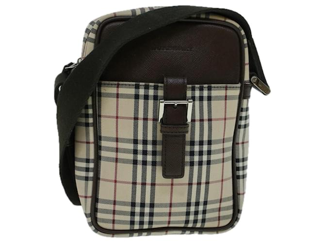 BURBERRY Nova Check Shoulder Bag Canvas Beige Brown Auth 56460 Cloth  ref.1254716