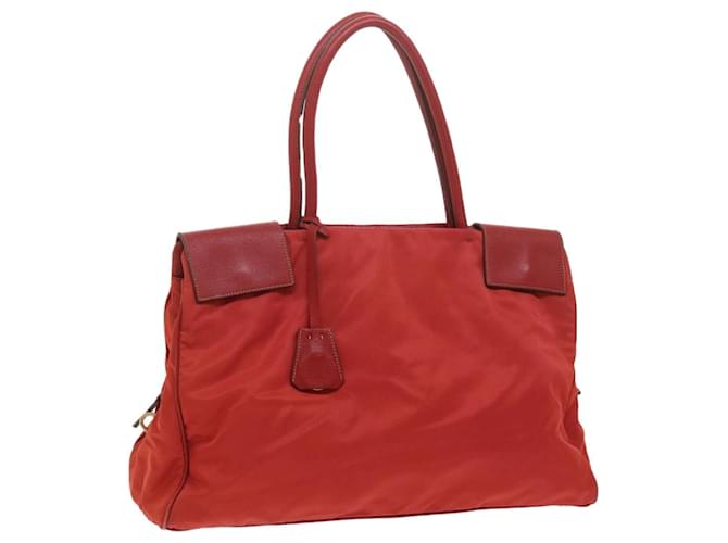 PRADA Hand Bag Nylon Red Auth bs11015  ref.1254727