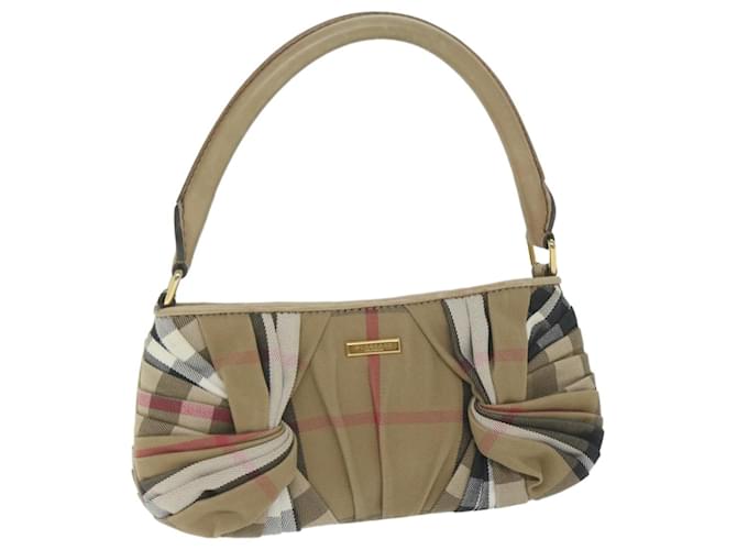 BURBERRY Nova Check Shoulder Bag Canvas Beige Auth yk10037 Cloth  ref.1254732