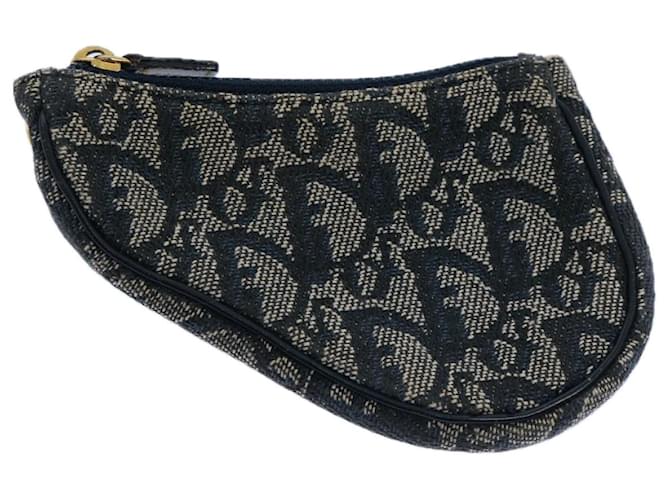 Christian Dior Trotter Canvas Saddle Coin Purse Navy Auth fm3024 Navy blue  ref.1254785