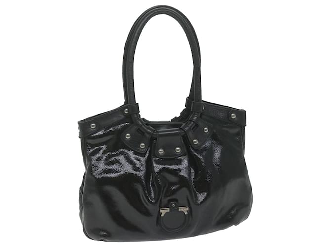 Salvatore Ferragamo Shoulder Bag Patent leather Black EE 217805 Auth ar11049  ref.1254792