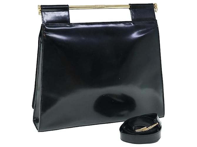 GUCCI Shoulder Bag Patent Leather Black 001 1119 1731 auth 62591  ref.1254832