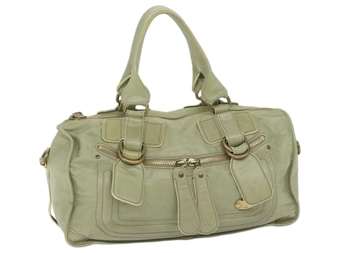 Chloé Chloe Hand Bag Leather Green Auth bs11020  ref.1254836