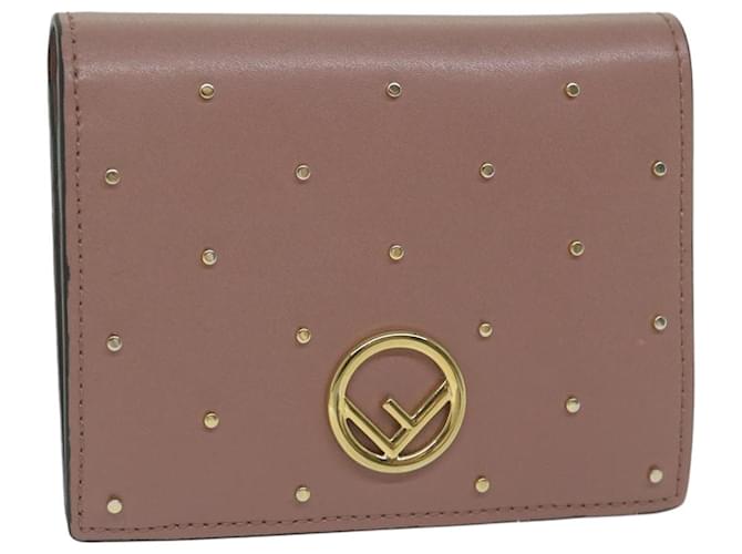 FENDI Studs Wallet Leather Pink Auth am5281  ref.1254853