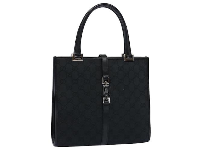 GUCCI Jackie GG Canvas Hand Bag Black 002 1065 Auth am5495  ref.1254864