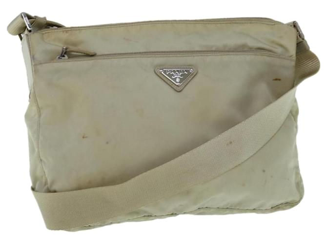 PRADA Shoulder Bag Nylon Cream Auth 62773  ref.1254866