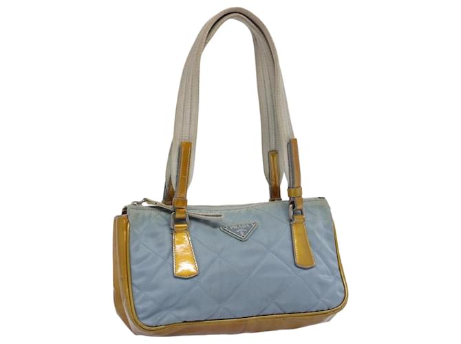PRADA Hand Bag Nylon Enamel Light Blue Auth 62677  ref.1254873
