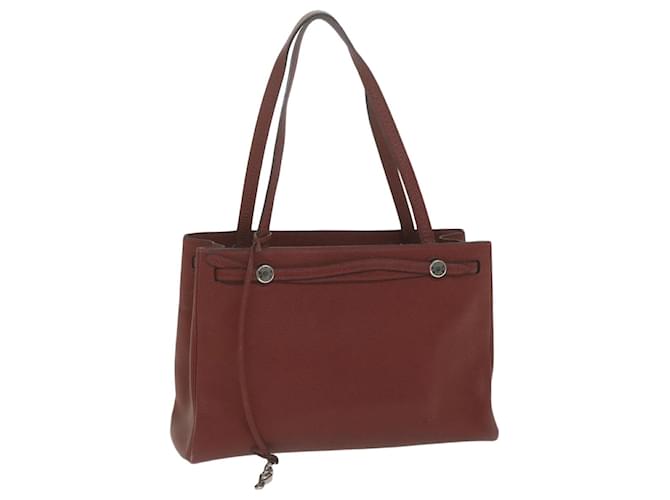 Hermès HERMES Cabana Tote Bag Leather Red Auth ar11227  ref.1254983