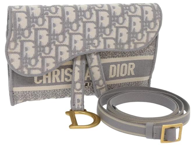 Christian Dior Trotter Bolsa de cintura em lona Azul claro Auth 62916UMA  ref.1255084