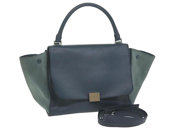 Céline CELINE Hand Bag Suede Leather Navy Auth hk1003 Navy blue  ref.1255097
