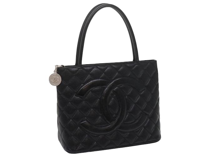 CHANEL Tote Bag Caviar Skin Standard Black A01804 CC Auth fm3060A  ref.1255106