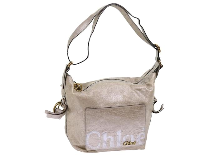 Chloé Chloe Shoulder Bag Leather Silver 02-09-51-5859 Auth bs10804 Silvery  ref.1255117