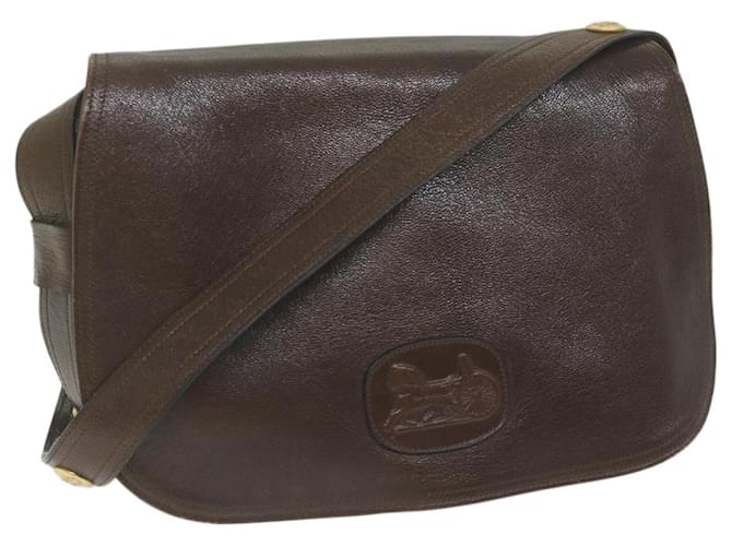 Céline CELINE Shoulder Bag Leather Brown Auth bs10936  ref.1255127