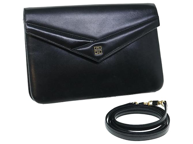 GIVENCHY Shoulder Bag Leather Black Auth bs11130  ref.1255158