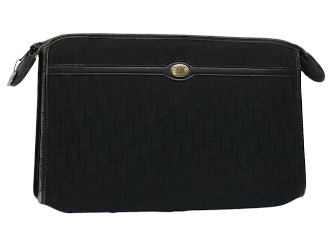 Christian Dior Trotter bolso de mano de lona negro Auth ep2846  ref.1255176