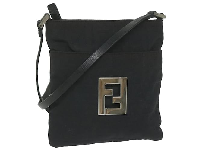 FENDI Zucca Canvas Shoulder Bag Black Auth bs10962  ref.1255184